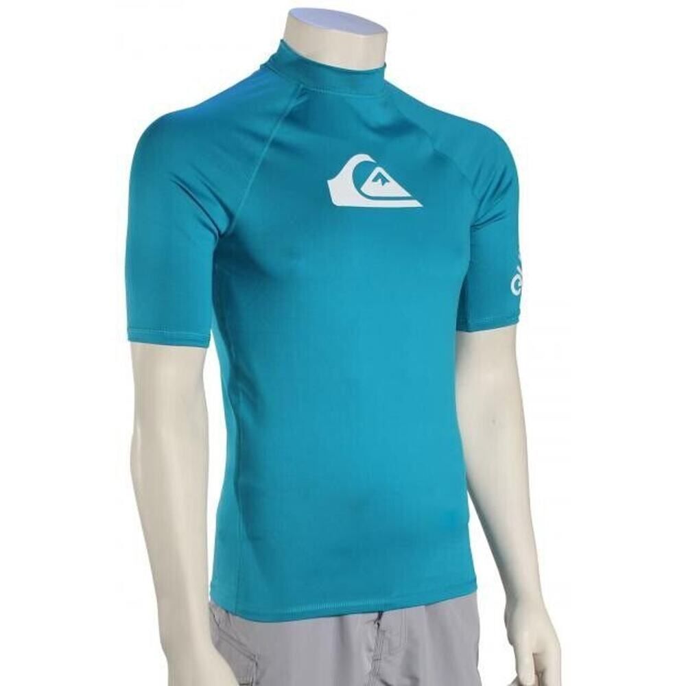 Quiksilver Boy Girl Kids Short 1/2 Sleeve UPF 50 Rash Guard Beach Swim Shirt 7